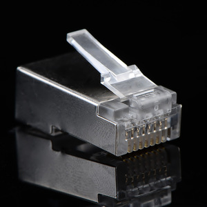 <b>Rj45</b> Shielded Metal Housing Connector 8 Pin Zinc Alloy Plug In For Network <b>Cable</b> - Product Image 1