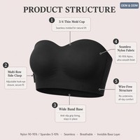 Soutien-gorge sans bretelles push-up sans coutures, sans armatures, grande taille, bonnet complet, coussinets amovibles, lingerie blanche confortable pour femme, usage quotidien, du L au 5XL