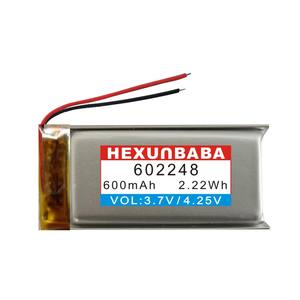 Batteria agli Ioni di Litio Polimerica 3.7V 600mAh 602248 a 2 Fili per MP3, Altoparlanti, GPS, Smartwatch, MP4, Cuffie, Auricolari L256 - Product Image 2