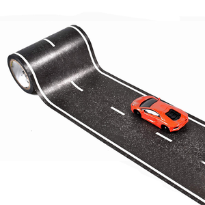 Pista de Carreras de Juguete con Curvas Personalizadas para Niños, Rollo de Adhesivos para Autos y Trenes - Product Image 1