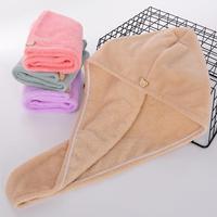 Wholesale ODM Dry Hair Cap Multi-color Hair with Turban Shower Cap Super Absorbent Microfiber Hair Band Towel with Ring Buckle