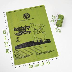 Sacs à déjections canines biodégradables à 100 %, écologiques, conformes aux normes EN13432 et ASTMD6400, impression personnalisée - Product Image 3