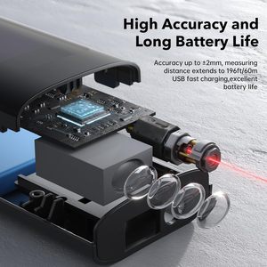 Télémètre laser 40m Modèle LR01 Portable Mesure de distance numérique <span class=keywords><strong>Surface</strong></span> Volume Fonction Pythagore IP54 Rétroéclairage LCD - Product Image 5