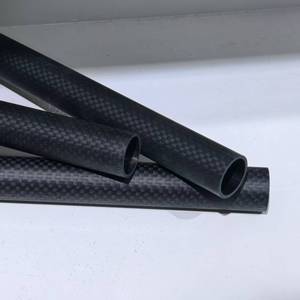 ท่อคาร์บอนไฟเบอร์แบบทอ 3K สีดำ ทรงกลม สำหรับงาน DIY และชิ้นส่วนยานยนต์ - Product Image 1