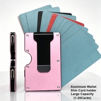 Dompet Kartu Minimalis Warna Solid dari Aluminium, Penjepit Uang, untuk Pria, Hadiah dari Pabrik Cina