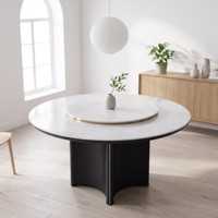 Ensemble de table à manger en pierre naturelle pour l'extérieur, meubles de salon, table en marbre, table à manger en travertin
