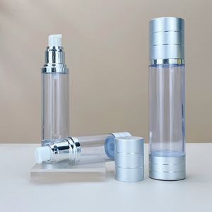 Luxury in Stock 15ml 30ml 50ml 80ml 100ml 120ml Matte Silver Aluminum Cosmetic Lotion Shampoo <b>Pump</b> Sprayer Airless <b>Pump</b> <b>Bottle</b> - Product Image 2