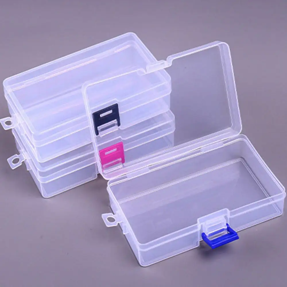شفافة صندوق بلاستيكي واضح مربع متعددة الأغراض عرض حالة مجوهرات التخزين صناديق