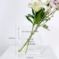 Vase à fleurs en acrylique transparent décoratif Saveur artistique et touche culturelle Forme rectangulaire élégante 13cm*20cm Décoration de mariage