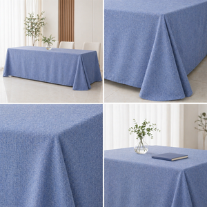 Commercial Grade Faux <b>Linen</b> <b>Table</b> <b>Cloth</b> Matte Texture Washable For Restaurant Catering Events Bulk Supply - Product Image 1