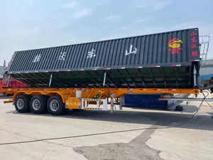 Ws Heet Verkoop 3 As Vrachtvervoer Vrachtwagen Aanhangwagen 40ft Container Zijwand Oplegger