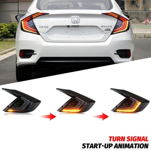 Đèn hậu LED ô tô, phụ tùng xe hơi cho Honda Civic 2016-2021 Sedan FK thế hệ thứ 10, tích hợp xi nhan động, đèn chạy ban ngày (DRL), đèn phanh - Product Image 3