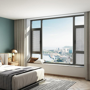 Varietà di profili decorativi in alluminio nuovo design finestre a battente in vetro temperato a pannello singolo <span class=keywords><strong>finestra</strong></span> in vetro a doppio vetro - Product Image 5