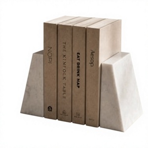 Paires de serre-livres décoratifs modernes en marbre pour salon, bureau, étagère, bibliothèque, table, accessoires de décoration intérieure - Product Image 5