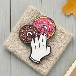 Hợp thời trang <span class=keywords><strong>Donut</strong></span> Shaped Trâm thiết kế độc đáo thời trang Pin Ins phong cách Pin sáng tạo phim hoạt hình món tráng miệng khăn Clip - Product Image 2