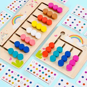 Montessori Leren Speelgoed Mobiele Kleur En Vorm Puzzel, Bijpassende Hersenkrakers Logica Spel Vroeg Educatief Houten Speelgoed Voor Kinderen