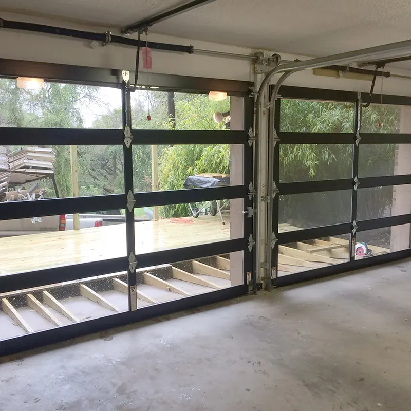 Porte de Garage en verre et aluminium, transparente, 9x8 pieds, livraison gratuite
