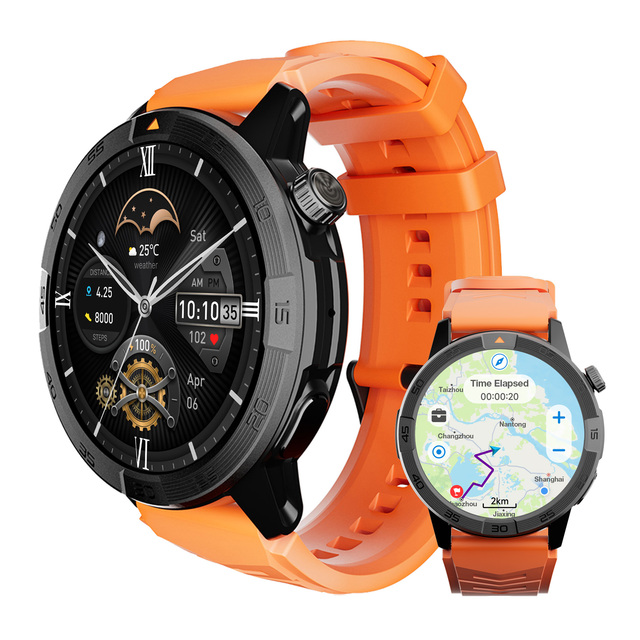 AGM W1 Pro Outdoor GPS Smart Watch BT Calling Offline Maps AMOLED Screen 100 Sports Modes Fitness Tracker Compass Unisex