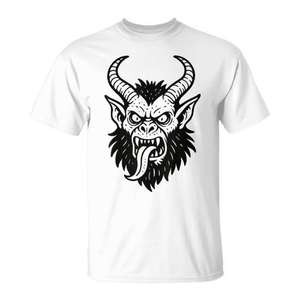 Krampus <b>Christmas</b> Horror T-<b>Shirt</b> Men's White Crew Neck Graphic <b>Tee</b> - Product Image 1