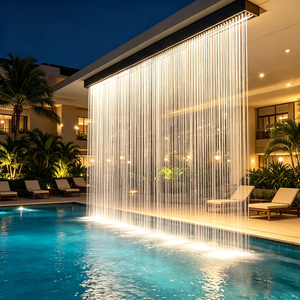 Fontana a Cascata a Filo Metallico per Giardino, Divisorio per Villa, Cascata Artistica per Esterni, Decorazione Paesaggistica Circolante per Resort - Product Image 4