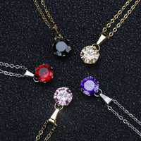 Ensemble collier et boucles d'oreilles en acier inoxydable 316L plaqué or 18 carats avec zircon, style européen et américain, pour femme, idéal pour les fêtes et comme cadeau