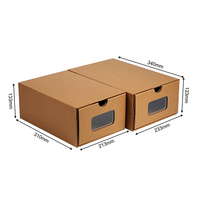 Boîte de rangement pour chaussures en papier kraft rigide personnalisée avec fenêtre en PVC