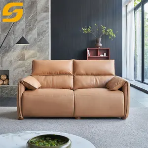SUNLINK oturma odası deri kanepe kombinasyonu Villa elektrikli Recliner kanepe toptan mobilya çift Modern basit kanepe