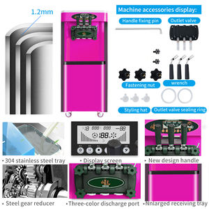 MK-25D macchina per gelato Miken prezzo di fabbrica con certificato CE/supporto per pavimento 2 + 1 Mix Flover - Product Image 3