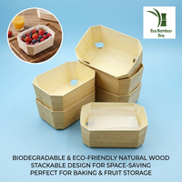 Conteneur alimentaire en bois de peuplier naturel, plaque de cuisson en bois biodégradable pour pâtisserie, gâteaux et pain