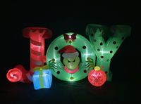 Décoration de jardin de Noël gonflable Grinch de 240 cm avec panneau JOY en forme de canne à sucre