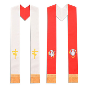 Écharpe de graduation religieuse brodée Jing Zherui, 11,5 cm, en satin, unisexe, pour cérémonie de licence, master, doctorat - Product Image 1