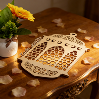 Décoration de Ramadan en bois à suspendre, forme lanterne de mosquée, décorations islamiques du Ramadan