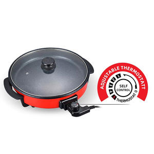 Rond Ménage Polyvalent Rouge <span class=keywords><strong>Pizza</strong></span> Pan Cuisinière Électrique <span class=keywords><strong>Pizza</strong></span> Poêle À Frire Cuisson Tartes - Product Image 3