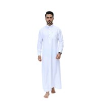 Vente en gros de robes arabes pour hommes, style classique, manches longues, thawb qatari, abaya, vêtements islamiques traditionnels pour la tenue quotidienne