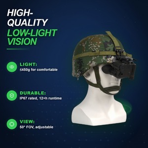 PVS162 -40 ℃   עד +50 ℃   מכשיר ראיית לילה IP67 50 °   תאורת IR מובנית של FOV, מתקן לקסדה, 12 שעות זמן פעולה, מתאים לתנאי חוץ קשים - Product Image 6