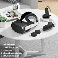 Ensemble Sept Pièces Compatible avec Meta Quest 2, Étui de Protection en Silicone et Couvre-Poignée avec Cache-Visage, Accessoires de Jeu