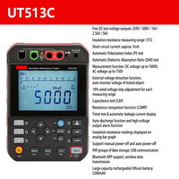 5000V 0.25M-2T/5T CAT IV-600V Megohmmeter Digital Pengukur Resistansi Isolasi UT513B/C Kabel Motor Transformator CE UKCA