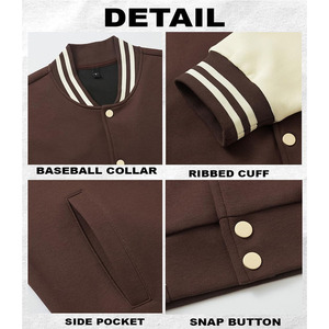 Chaqueta Varsity Casual para Hombre, Estilo Urbano, Cómoda, Duradera y con Tela Resistente, Estilo Universitario Americano Clásico, Chaqueta Letterman para Hombre - Product Image 5