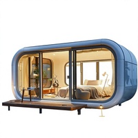 Cabine portable Apple de 5 m² avec salle de bain intégrée, chambre et climatiseur pour hôtel ou villa