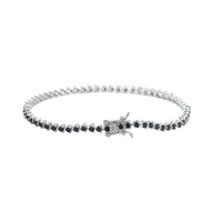 Bracelet chaîne tennis micro-pavé 2 mm à rangée unique en zircon noir, bijoux de mode hip-hop pour femme