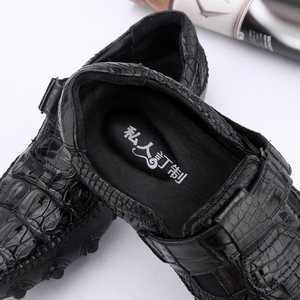 Mocasines Negros con Estampado de Piel de Cocodrilo 100%, Punta Redonda, Cierre de Velcro, Entresuela Acolchada de EVA, Suela de Goma, para Todas las Temporadas - Product Image 6