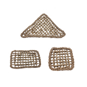 Op maat gemaakte handgebreide zeegras hangmat voor hagedissen met gestippeld patroon, zuignap, koelend, afneembaar en wasbaar reptielenbed - Product Image 1