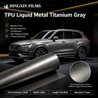 Film de protection de carrosserie automobile en TPU haute brillance, effet métal liquide titane, auto-réparant, anti-rayures, 7,5 mil, prix usine
