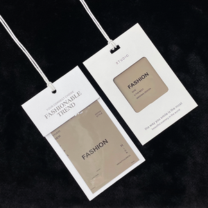 Bajo MOQ Logotipo de marca privada personalizado Reciclado Hot Stamped Swing Tags Papel Ropa Tamaño Etiquetas y etiquetas de precio de venta para bolsos Zapatos - Product Image 5