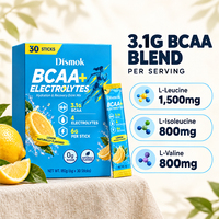 Poudre d'électrolytes BCAA en marque blanche OEM, boîte de 30 sticks, mélange de boisson sans sucre pour l'hydratation et la récupération