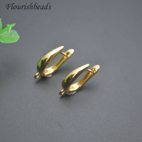 Accessoires de bijouterie Nouveau design Boucle d'oreille en métal plaqué or lisse en forme de U Fermoirs à crochet en laiton
