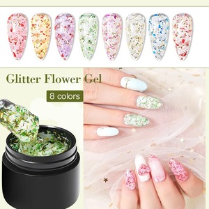 Esmalte de <span class=keywords><strong>Uñas</strong></span> <span class=keywords><strong>en</strong></span> Gel con Purpurina y <span class=keywords><strong>Flores</strong></span> Naturales, Efecto Hada, Semipermanente, Removible con UV/LED, Barniz para Pintar, Decoración DIY, Suministros para <span class=keywords><strong>Uñas</strong></span> - Product Image 5