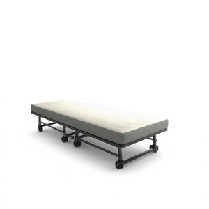 Cama Plegable Metálica con Colchón de Espuma, 4 Ruedas, Sofá Cama, Fácil Almacenamiento, Muebles para Sala de Estar - Product Image 1