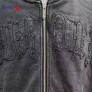 Maglietta Vintage a manica <span class=keywords><strong>corta</strong></span> personalizzata con ricamo in cotone pesante - Product Image 4