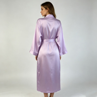 Peignoir de luxe pour femme disponible en 9 couleurs, long peignoir en satin mat, robe de mariée en soie, élégante tenue de nuit, kimono, robe à col en V